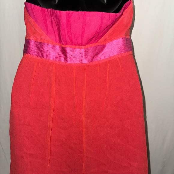 Orange-Red, Salmon Phoebe Couture Cocktail Dress - Picture 4 of 5